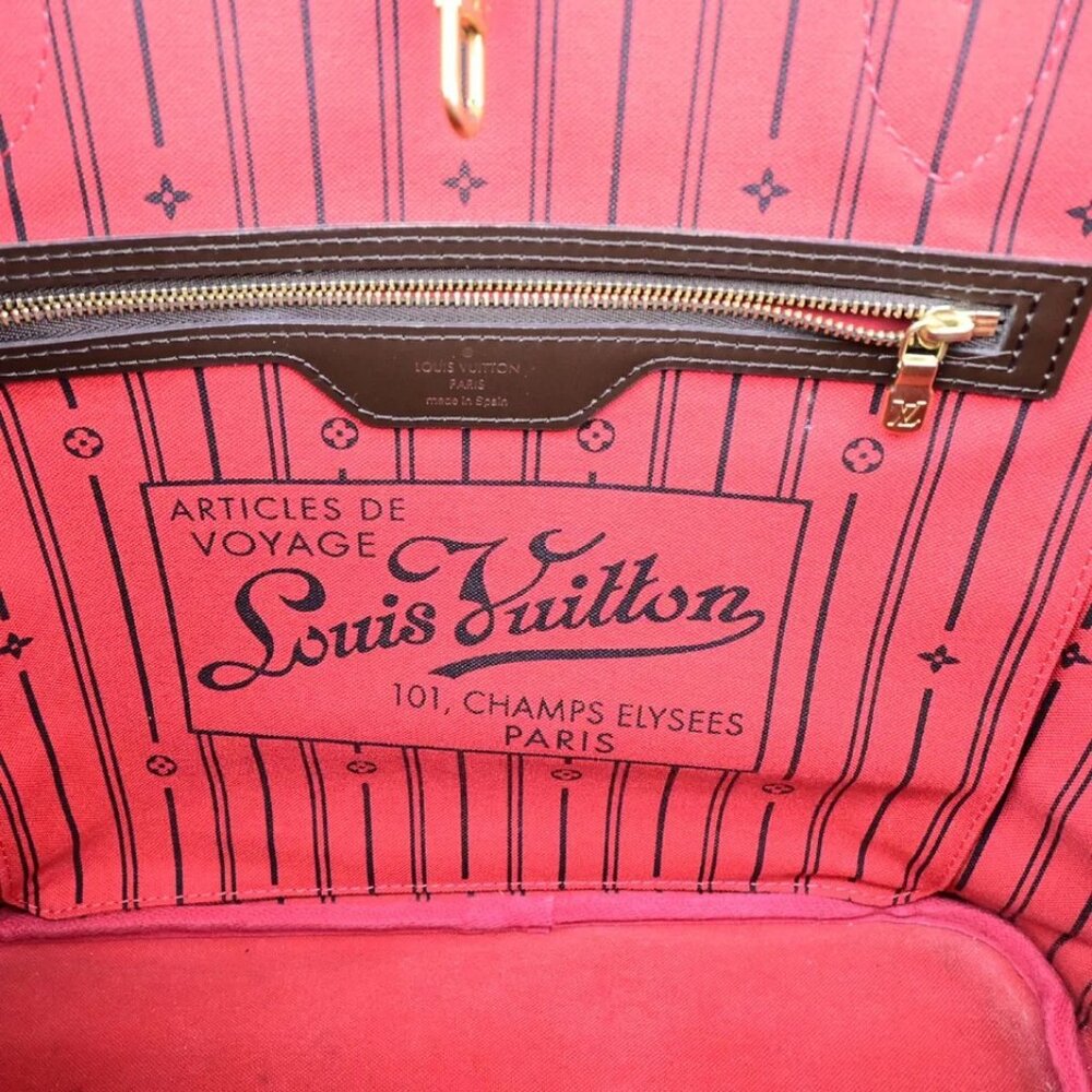 LOUIS VUITTON Neverfull MM Shoulder Tote Bag Damier Leather - Picture 14 of 16